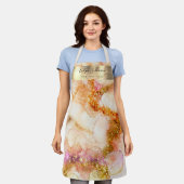 Tablier Aperon à fausse feuille rose or (Porté)