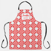Tablier Appartement de cuisine de Noël avec bonbon de ment (Recto)