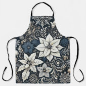 Tablier Appartement de Noël sophistiqué Poinsettia (Recto)