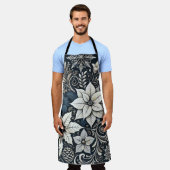 Tablier Appartement de Noël sophistiqué Poinsettia (Porté)