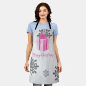 Tablier Appartement de vacances de Noël rose (Porté)