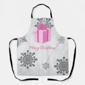 Tablier Appartement de vacances de Noël rose (Recto)