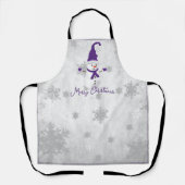 Tablier Appartement de vacances pourpre mignon Snowman (Recto)