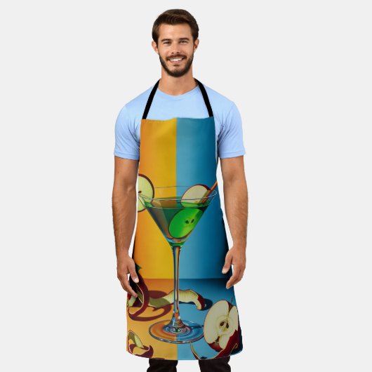 Tablier Apple Martini Pop Art (Porté)