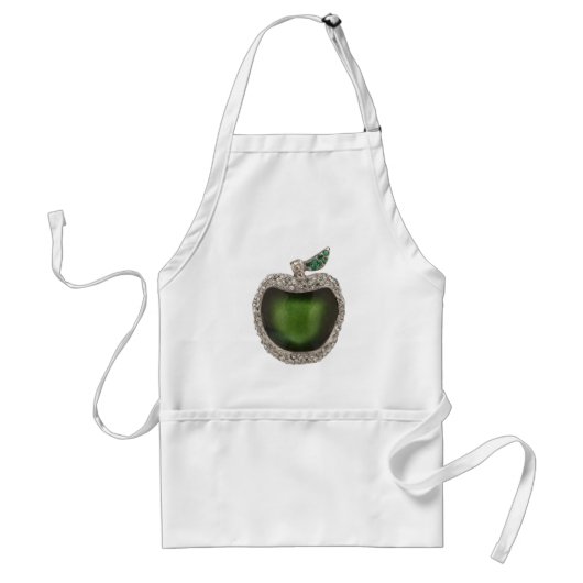 Tablier Apple vert orné de bijoux (Devant)