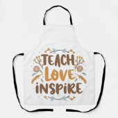 Tablier Apprendre, Amour, Inspirer Typographie Cadeau (Recto)