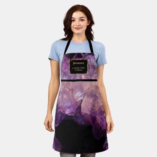 Tablier Appron monogramme professionnel améthyste violet m (Porté)