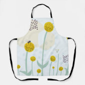 Tablier Apro botanique abstrait moderne jaune Billy Button (Recto)