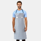Tablier Apron à bandes bleues personnalisées (Porté)