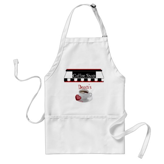 Tablier Apron Ajouter Votre Nom Café Shop (Devant)