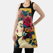 Tablier Apron ART Imprimer Femmes Avec Fleur Wreath (Insitu)