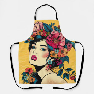 Tablier Apron ART Imprimer Femmes Avec Fleur Wreath