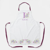 Tablier Apron avec l'Initiale du Porteur & Nom avec Fleurs (Recto)