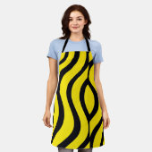 Tablier Apron Black & Yellow Wave Art (Porté)