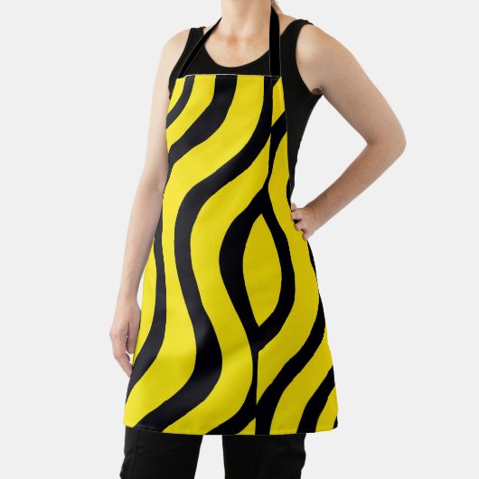 Tablier Apron Black & Yellow Wave Art (Insitu)