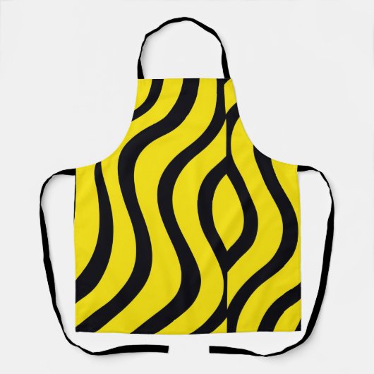 Tablier Apron Black & Yellow Wave Art (Recto)