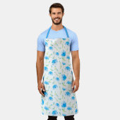 Tablier Apron-Blue Flowers Apron (Porté)