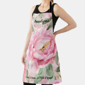 TABLIER APRON BOTANIQUE ROSE ROSE BLANC ÉLÉGANT (Insitu)