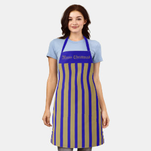 Tablier Apron Café Bleu et Gold Strike Joyeux Noël