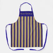 Tablier Apron Cafe Bleu et Gold Stripe Joyeux Noël (Recto)