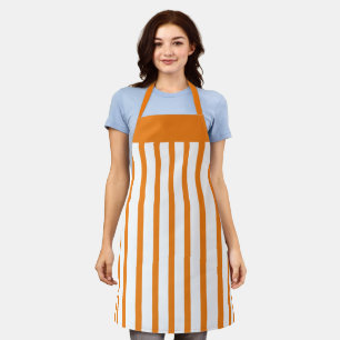 Tablier Apron Cafe Orange et White Stripe