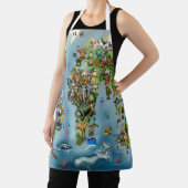 Tablier Apron Carte du monde Animaux (Insitu)