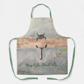 Tablier Apron Chat, Restez Calme Boire Vin (Recto)