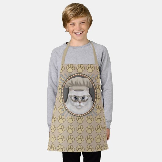 Tablier Apron Chef Chat Perse (Porté)