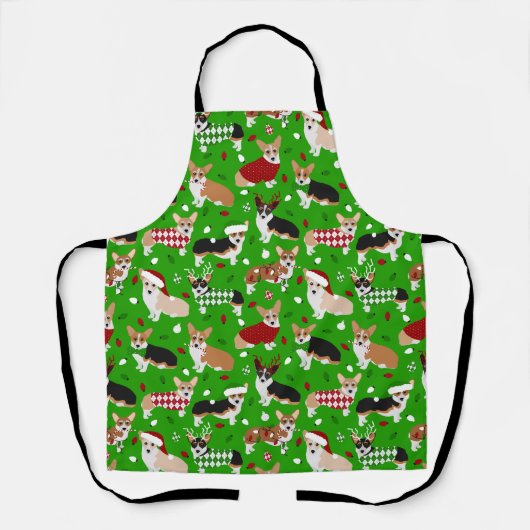 Tablier Apron Chiens de Noël Corgi (Recto)