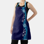 Tablier Apron Christmas Blue Tones Snowflakes (Insitu)