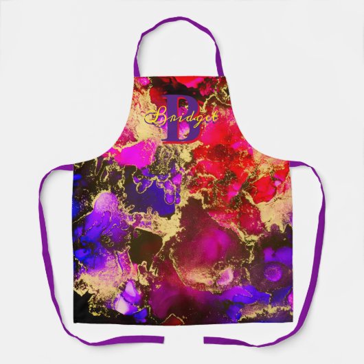 Tablier Apron d'art Wild Fuscia Gold Alcok (Recto)