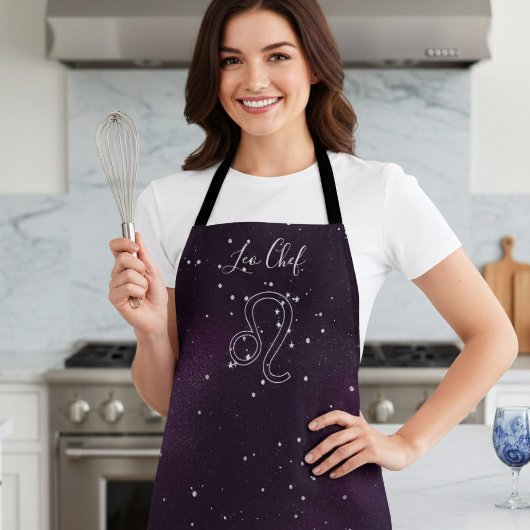 Tablier Apron d'astrologie de constellation de Leo violet
