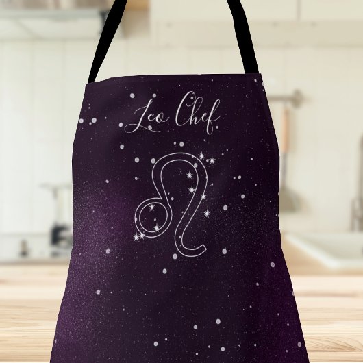 Tablier Apron d'astrologie de constellation de Leo violet