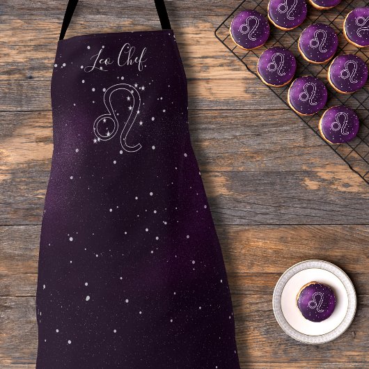 Tablier Apron d'astrologie de constellation de Leo violet