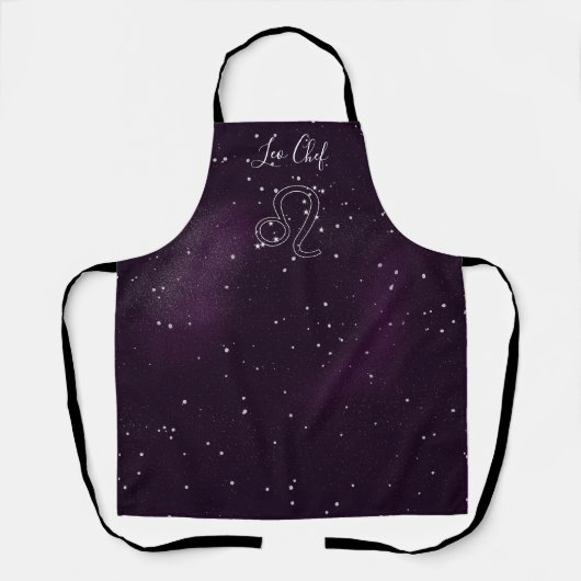 Tablier Apron d'astrologie de constellation de Leo violet (Recto)