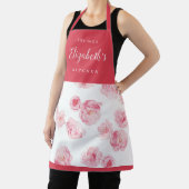 Tablier Apron de cuisine à fleurs couleur rouge (Insitu)