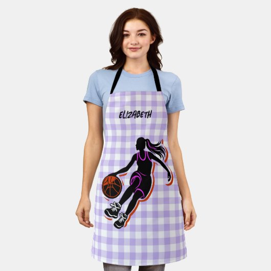 Tablier Apron de fille de basket-ball personnalisée (Porté)