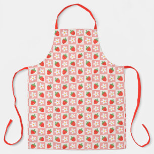 Tablier Apron de fraises et fleurs sucrées