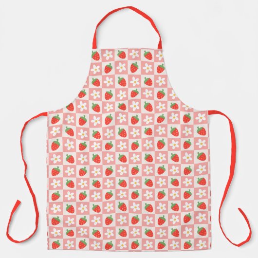 Tablier Apron de fraises et fleurs sucrées (Recto)