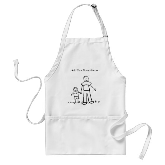 Tablier Apron de garçon de papa (Noms de Personnaliser) (Devant)
