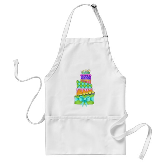 Tablier Apron de gâteau d'anniversaire - (Gâteau seulement (Devant)
