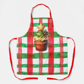 Tablier Apron de gâteau de Noël (rouge et vert) (Recto)