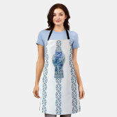 Tablier Apron de Jar Bleu et Blanc (Porté)