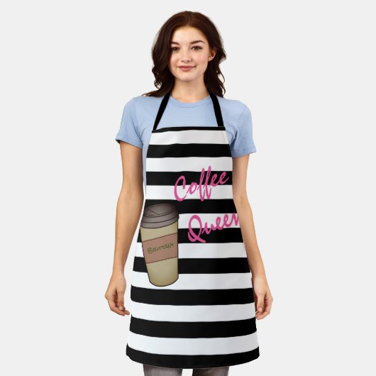 Tablier Apron de la reine du café personnalisée (Porté)