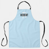 Tablier Apron de monogramme de l'homme bleu clair moderne (Recto)