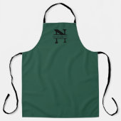 Tablier Apron de monogramme personnalisé vert (Recto)
