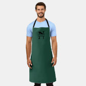 Tablier Apron de monogramme personnalisé vert (Porté)