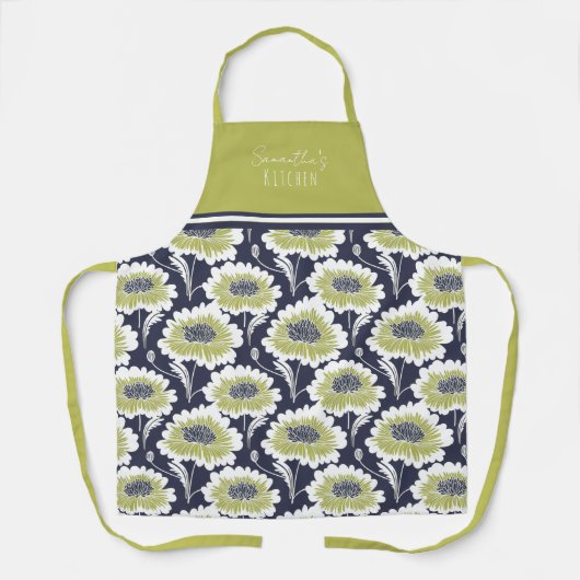 Tablier Apron de nom floral rétro (Recto)