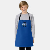 Tablier Apron de nom garçon de marque moderne noir bleu no (Porté)