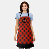 Tablier Apron de plongée de Buffle Noir Rouge Monogram (Porté)